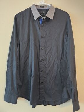 GUESS Men's Long-Sleeve Navy Button-Up Shirt Jacket